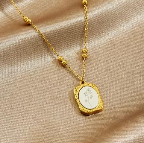 Gold Rose Necklace