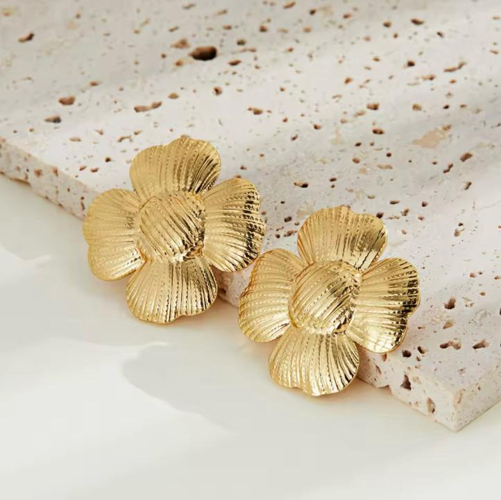 Gold Flower Studs