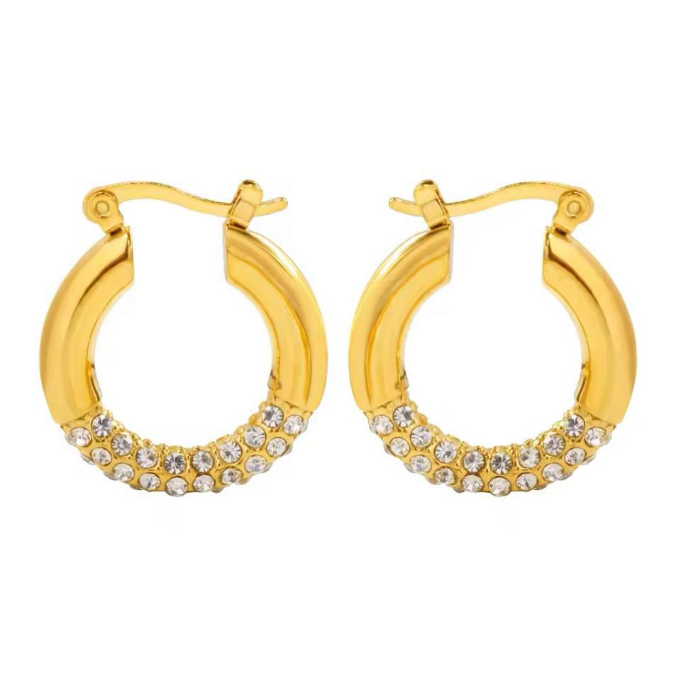 Golden Zircon Hoops