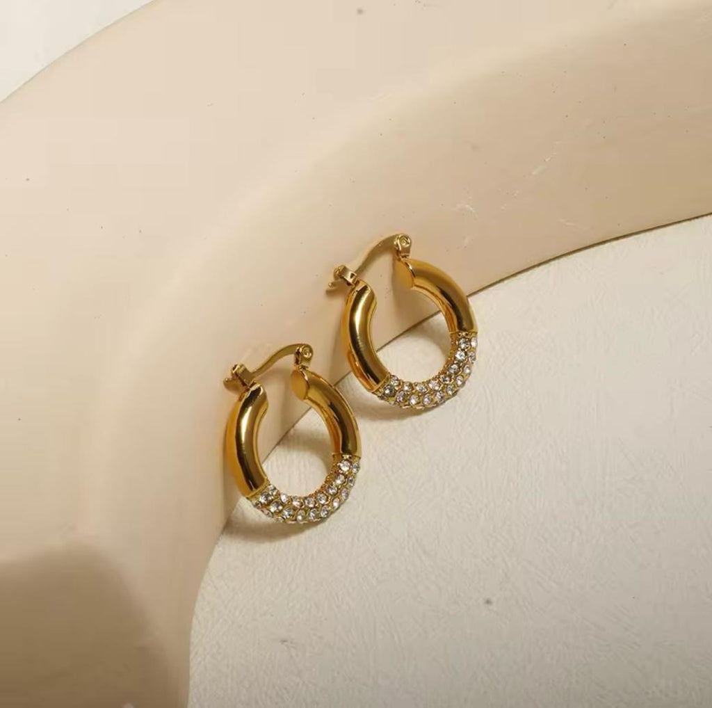 Golden Zircon Hoops